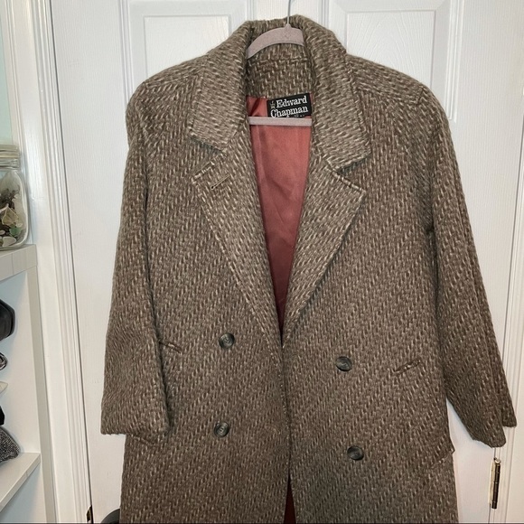 VINTAGE Edward Chapman 100% Mohair Long Peacoat 10 - Picture 7 of 12